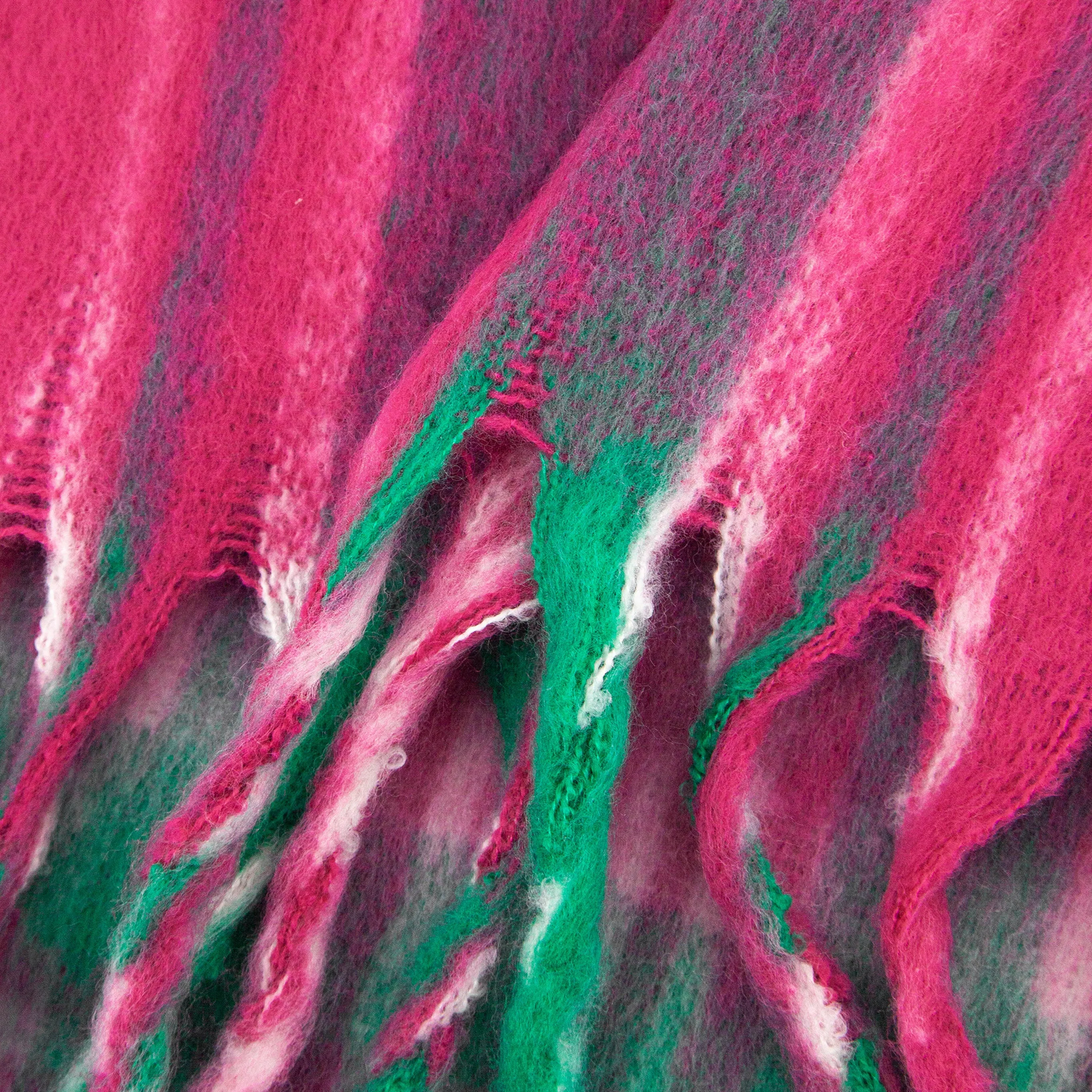 Amy Heavyweight Scarf - Fuchsia, Traditional Check