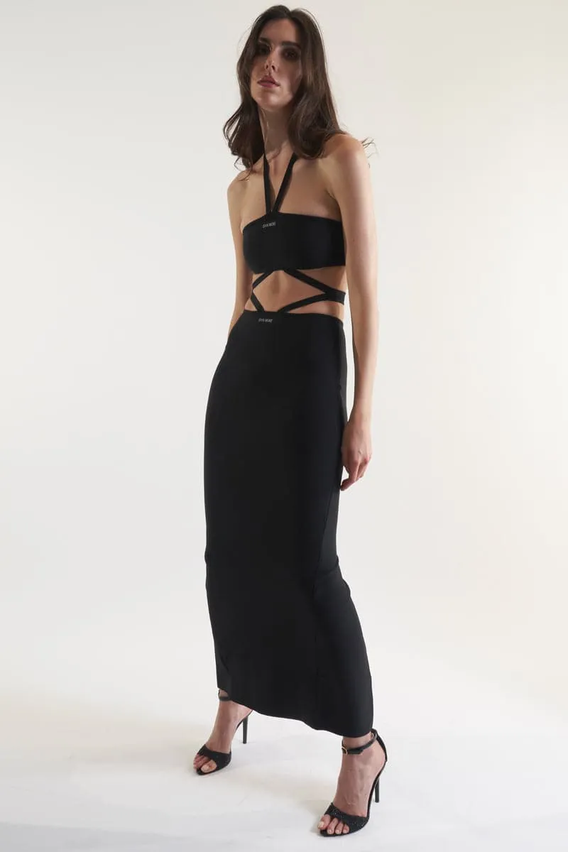 BLACK STRIPES MAXI DRESS