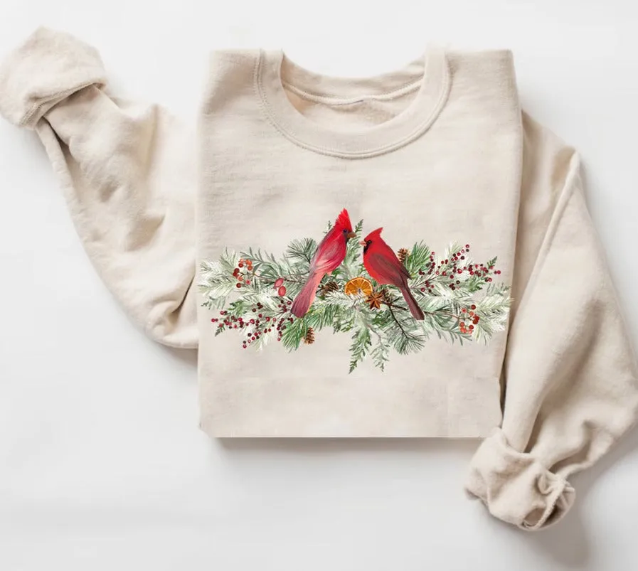 Cardinal Bird Sweatshirt, Cardinal Crewneck, Red Cardinal Bird Shirt, Dogwood Sweatshirt, Bird Sweatshirt, Cardinal Bird Lover Gift