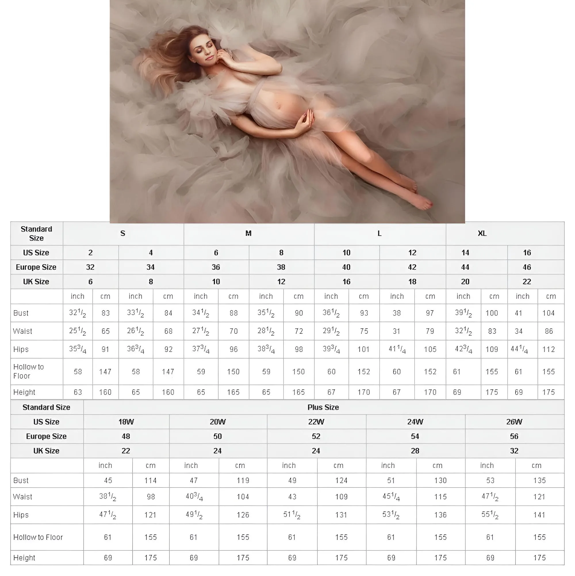 Elegant Soft Tulle Maternity Dress