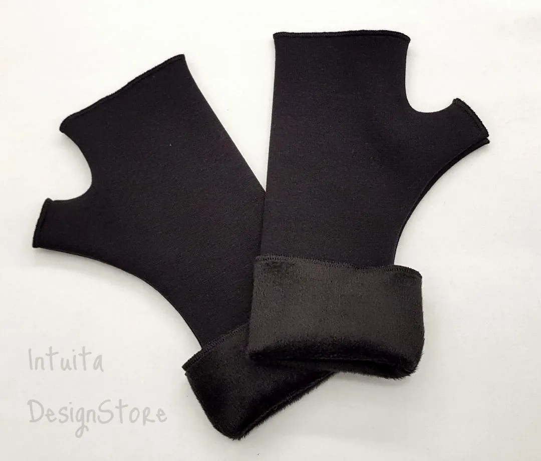 Handmade Fingerless Wrist Warmer Gloves With Handpainted Pattern