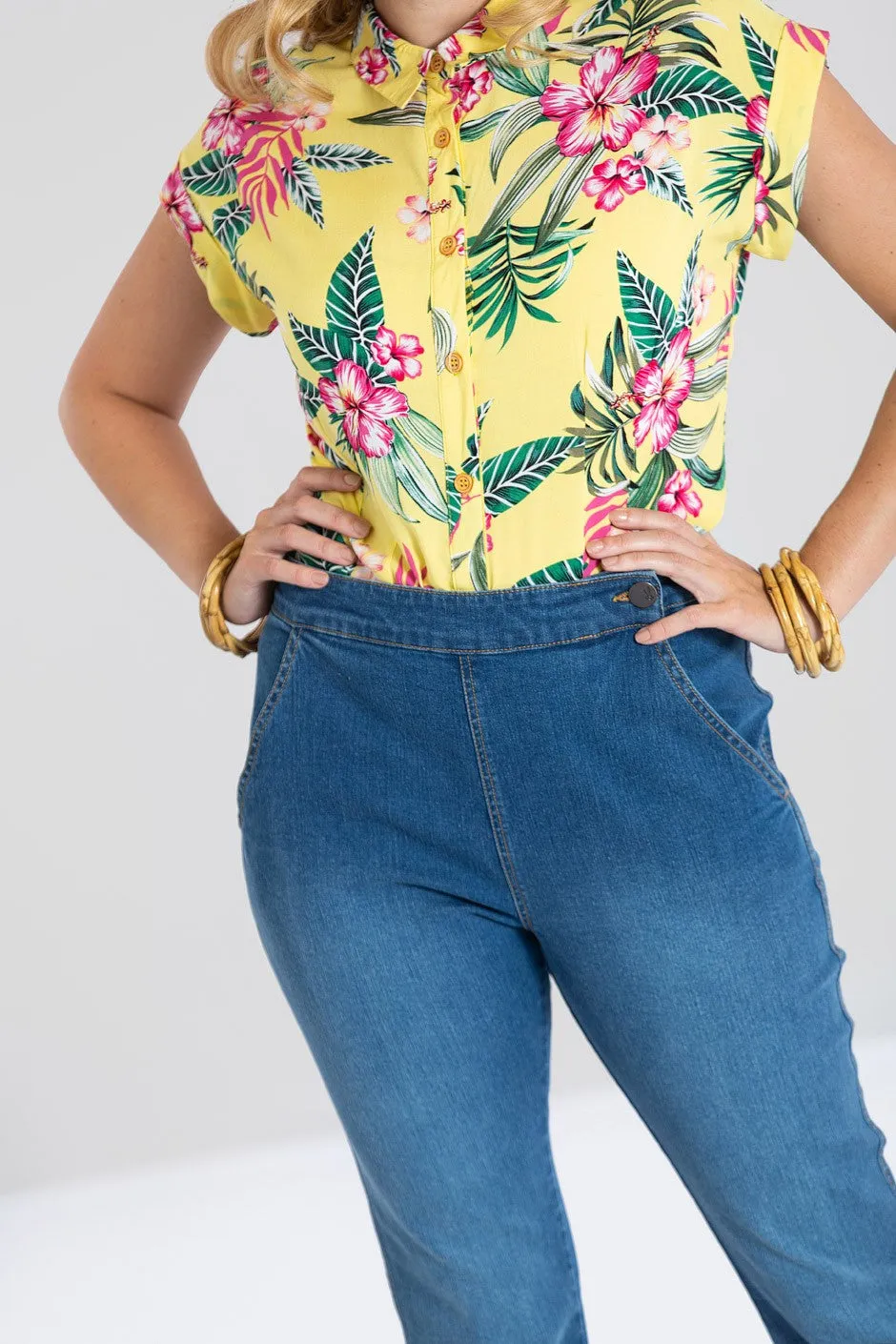 Hell Bunny Austin Denim Capri Jeans