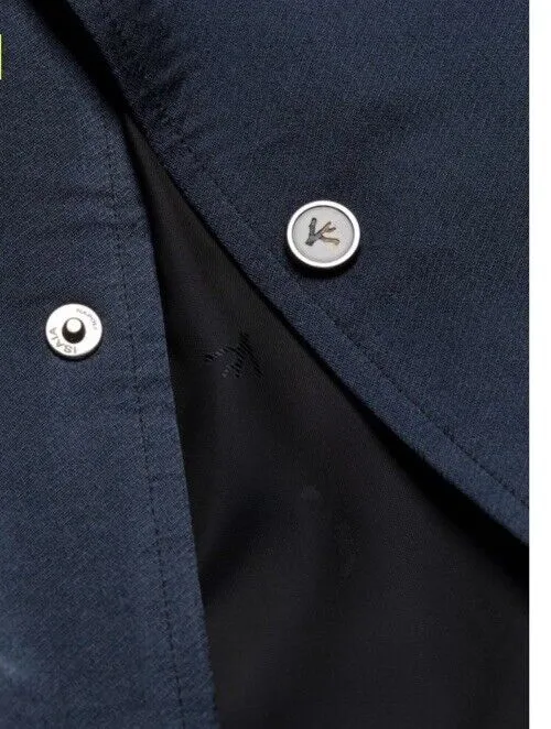 Isaia Men’s Wool & Silk Jacket Coat DK Blue 38R US/48R Eu Italy New $3250