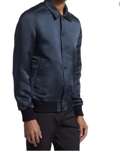 Isaia Men’s Wool & Silk Jacket Coat DK Blue 38R US/48R Eu Italy New $3250