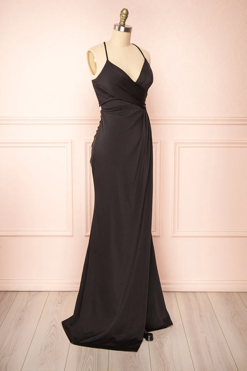 Jihyo Black | Mermaid Maxi Dress w/ Laced-Back