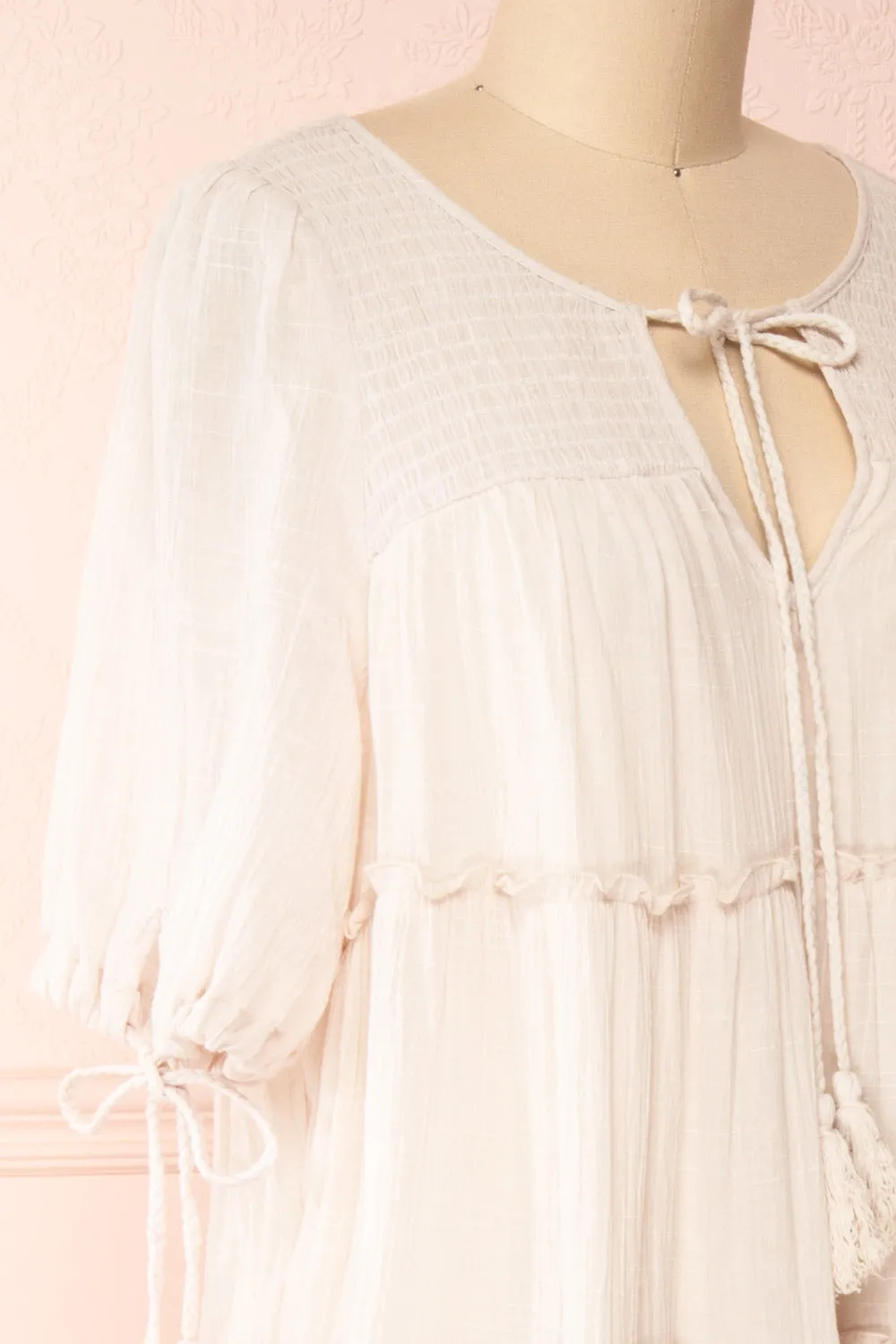 Kieu Beige | Flowy Layered Midi Dress