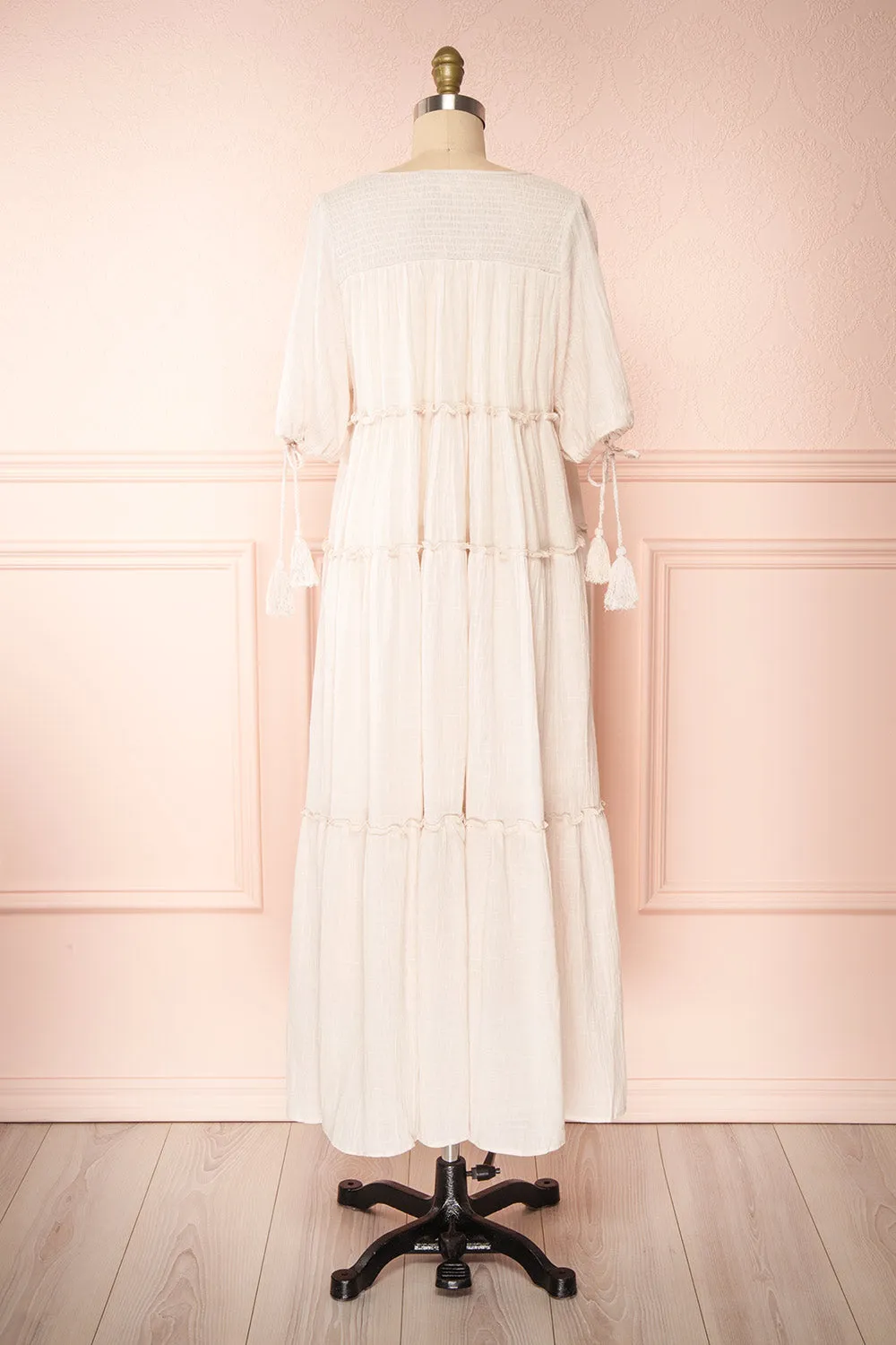 Kieu Beige | Flowy Layered Midi Dress