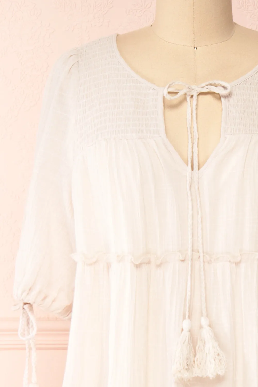 Kieu Beige | Flowy Layered Midi Dress