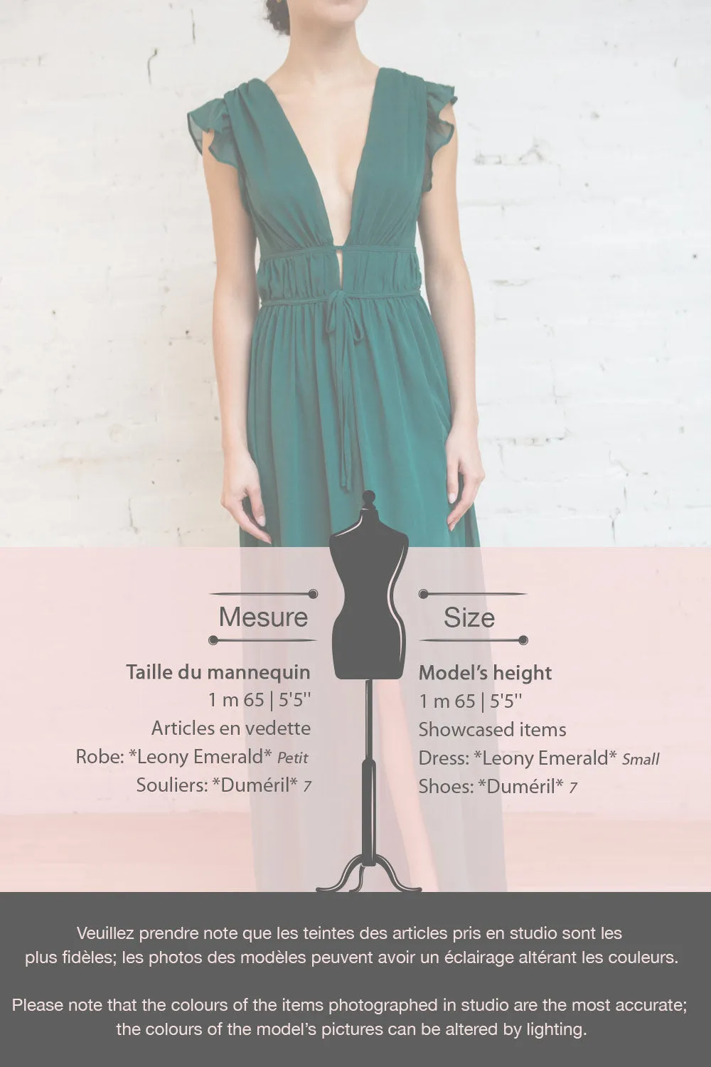Leony Emerald | V-Neck Chiffon Maxi Dress