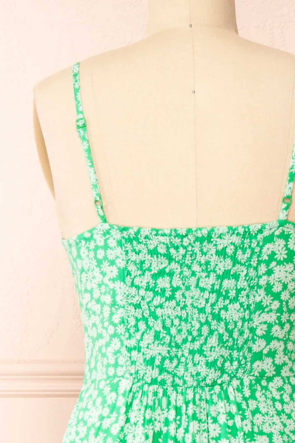 Loranda Green | Colourful Midi Dress w/ Ruffles