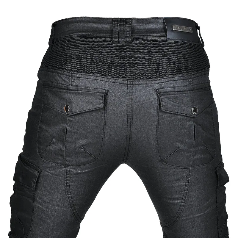 Men's Motorcycle Coated Multi-Pocket Riding Pants