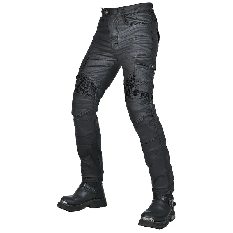 Men's Motorcycle Coated Multi-Pocket Riding Pants