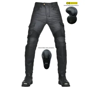 Men's Motorcycle Coated Multi-Pocket Riding Pants