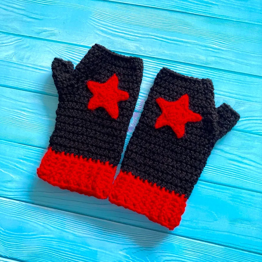 Star Fingerless Gloves (Custom Colour)