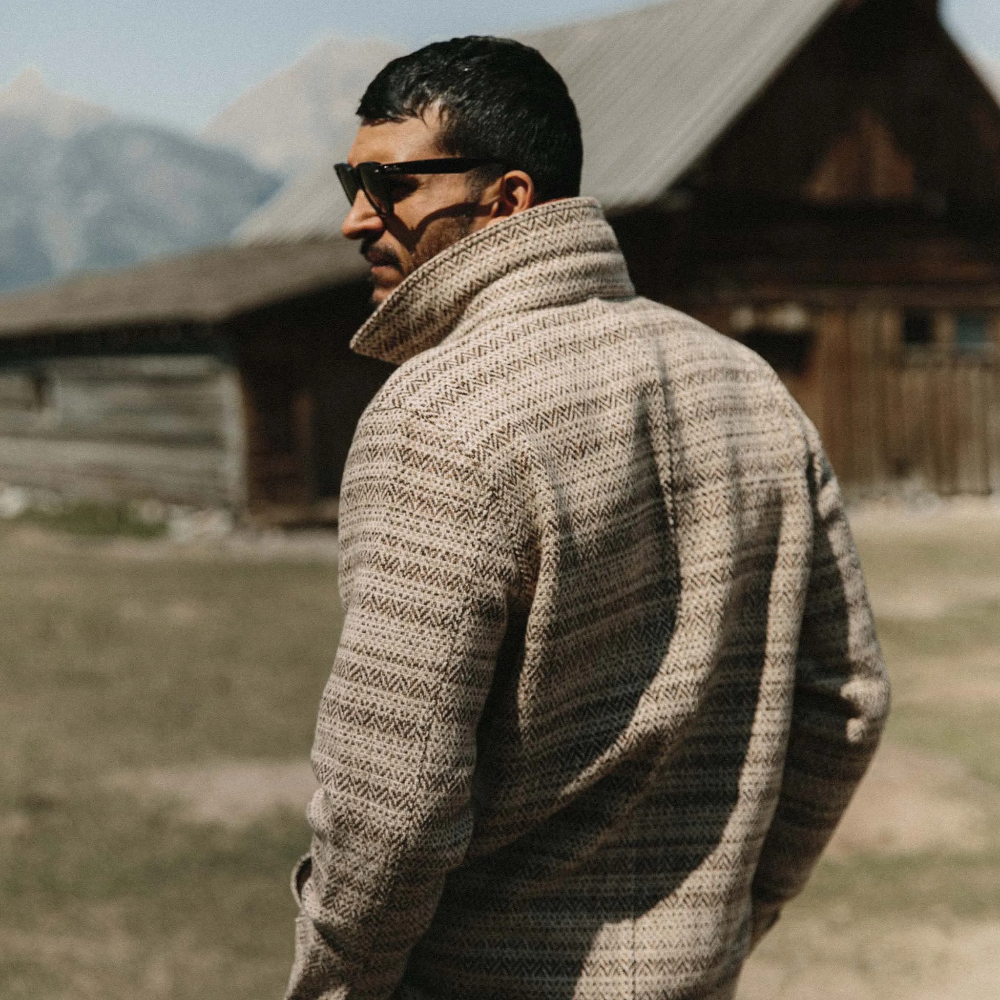 The Ojai Jacket in Espresso Herringbone Wool
