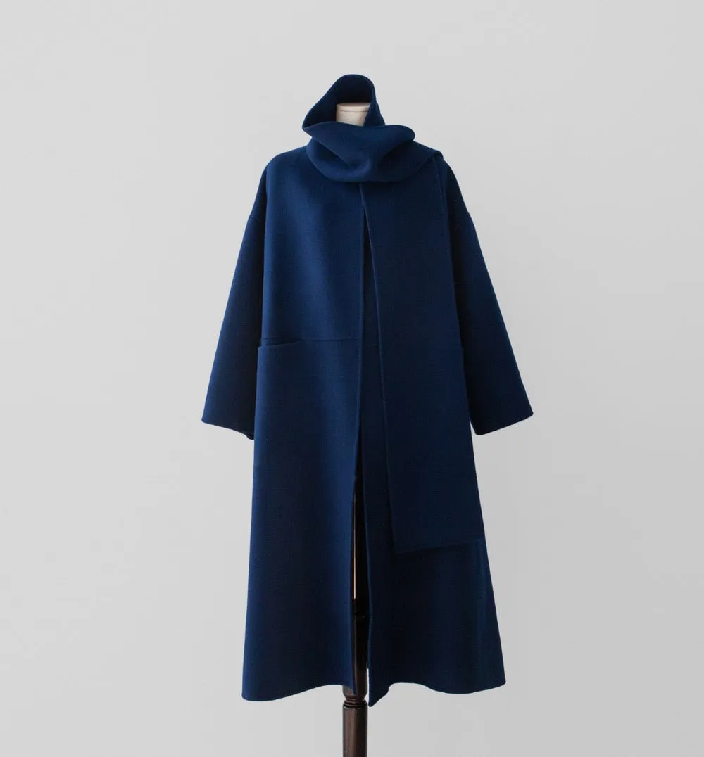 Wjczt New Bandage Wool Coat Women 2022 Winter Korean Loose Solid Color Neckerchief Female Coats